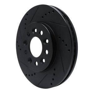 Ford Freestar Brake Rotor (1) - Front Left - R1 Concepts - Drilled & Slotted - Black - `04-`07